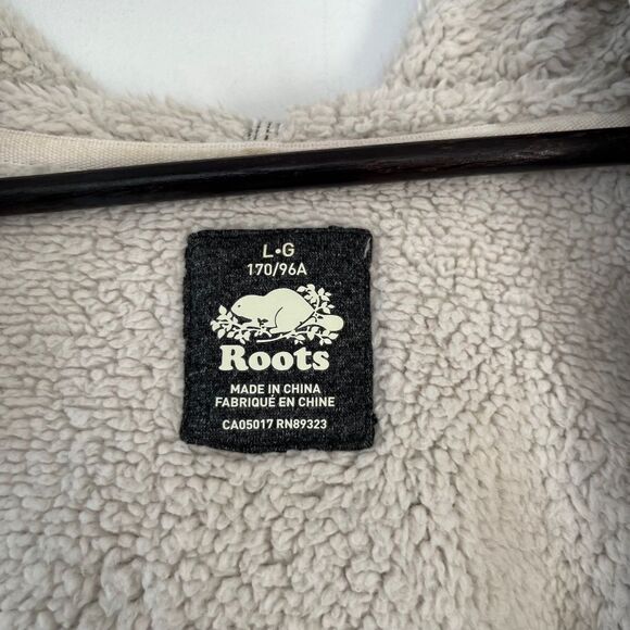 Roots Dark Grey Asymmetrical Zipper Tunic Length Sherpa Lining Hooded Sweater - Picture 4 of 10